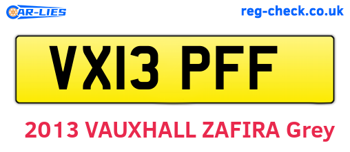 VX13PFF are the vehicle registration plates.