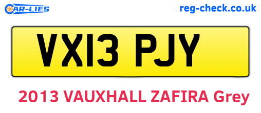 VX13PJY are the vehicle registration plates.
