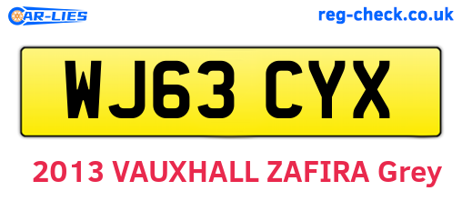 WJ63CYX are the vehicle registration plates.