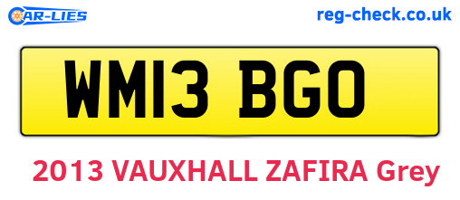 WM13BGO are the vehicle registration plates.