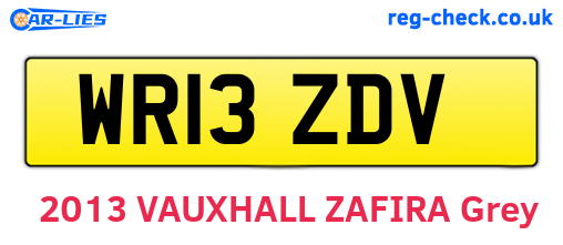 WR13ZDV are the vehicle registration plates.