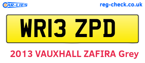 WR13ZPD are the vehicle registration plates.