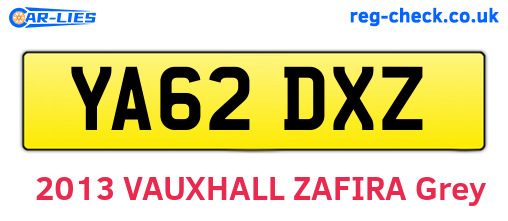 YA62DXZ are the vehicle registration plates.