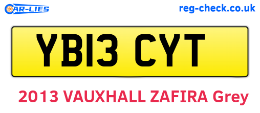 YB13CYT are the vehicle registration plates.
