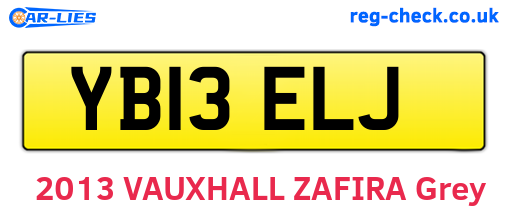 YB13ELJ are the vehicle registration plates.