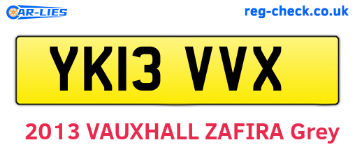 YK13VVX are the vehicle registration plates.