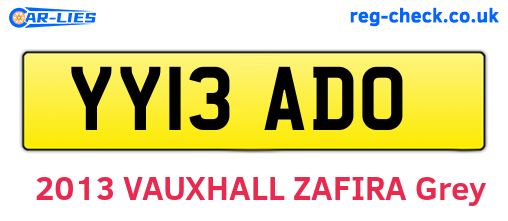 YY13ADO are the vehicle registration plates.