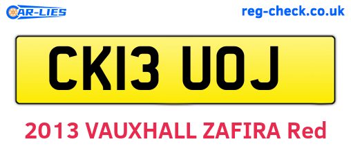 CK13UOJ are the vehicle registration plates.