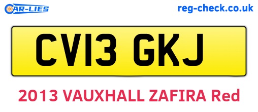 CV13GKJ are the vehicle registration plates.