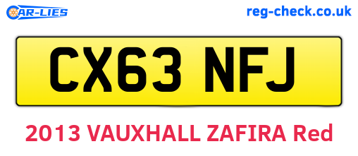 CX63NFJ are the vehicle registration plates.