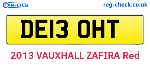 DE13OHT are the vehicle registration plates.
