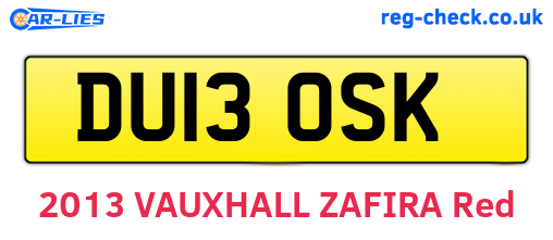 DU13OSK are the vehicle registration plates.