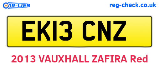 EK13CNZ are the vehicle registration plates.