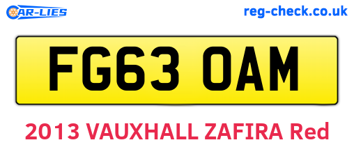 FG63OAM are the vehicle registration plates.