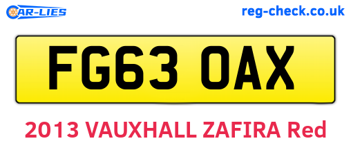 FG63OAX are the vehicle registration plates.