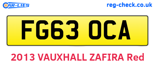 FG63OCA are the vehicle registration plates.