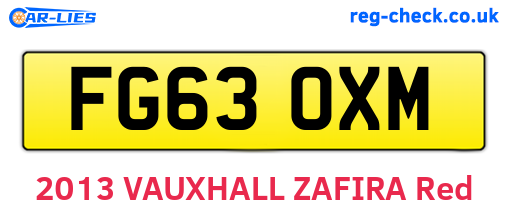 FG63OXM are the vehicle registration plates.