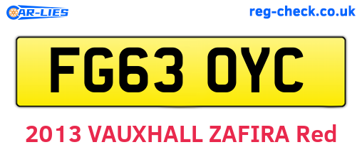 FG63OYC are the vehicle registration plates.
