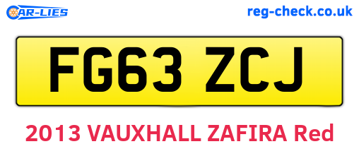 FG63ZCJ are the vehicle registration plates.