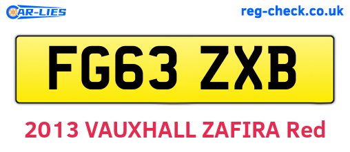 FG63ZXB are the vehicle registration plates.
