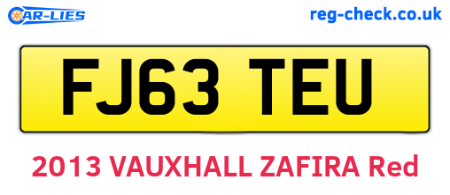 FJ63TEU are the vehicle registration plates.