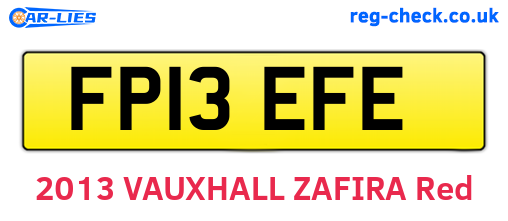 FP13EFE are the vehicle registration plates.