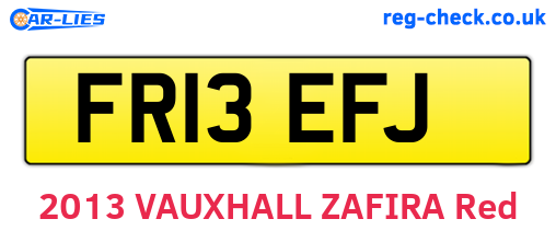 FR13EFJ are the vehicle registration plates.