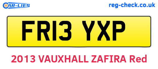 FR13YXP are the vehicle registration plates.