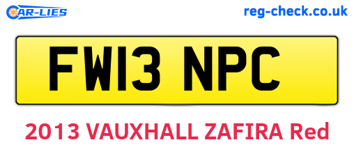FW13NPC are the vehicle registration plates.