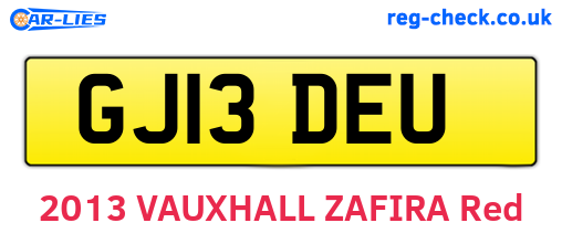GJ13DEU are the vehicle registration plates.