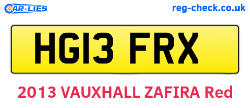 HG13FRX are the vehicle registration plates.