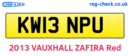 KW13NPU are the vehicle registration plates.