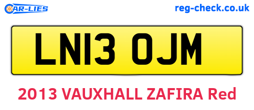 LN13OJM are the vehicle registration plates.