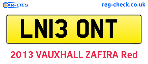 LN13ONT are the vehicle registration plates.