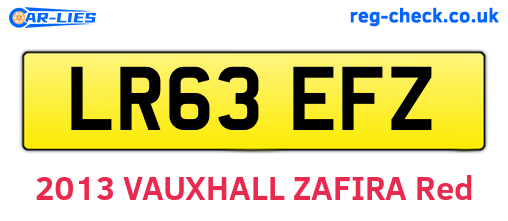 LR63EFZ are the vehicle registration plates.
