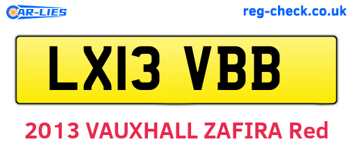 LX13VBB are the vehicle registration plates.
