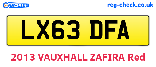 LX63DFA are the vehicle registration plates.