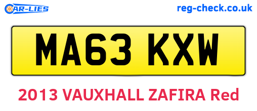 MA63KXW are the vehicle registration plates.