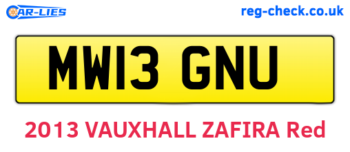 MW13GNU are the vehicle registration plates.