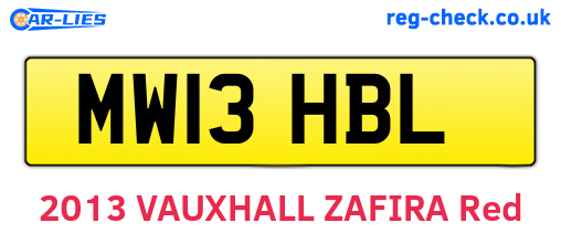 MW13HBL are the vehicle registration plates.