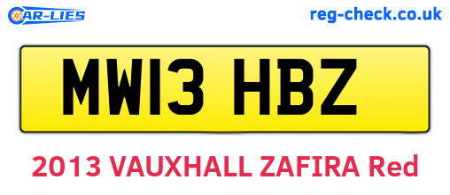 MW13HBZ are the vehicle registration plates.
