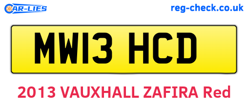 MW13HCD are the vehicle registration plates.