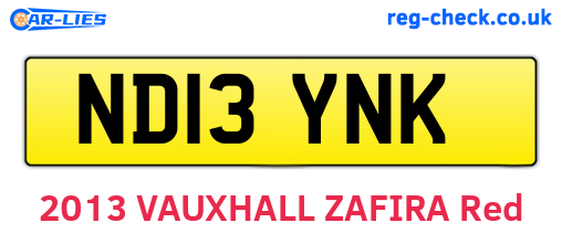 ND13YNK are the vehicle registration plates.