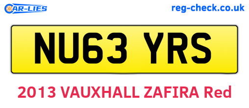 NU63YRS are the vehicle registration plates.