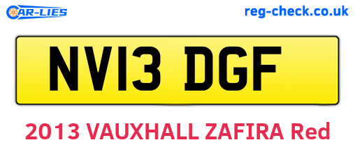 NV13DGF are the vehicle registration plates.