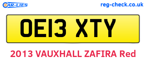 OE13XTY are the vehicle registration plates.