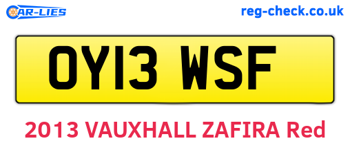 OY13WSF are the vehicle registration plates.