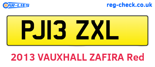 PJ13ZXL are the vehicle registration plates.
