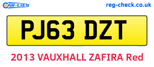 PJ63DZT are the vehicle registration plates.