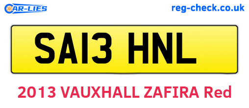 SA13HNL are the vehicle registration plates.